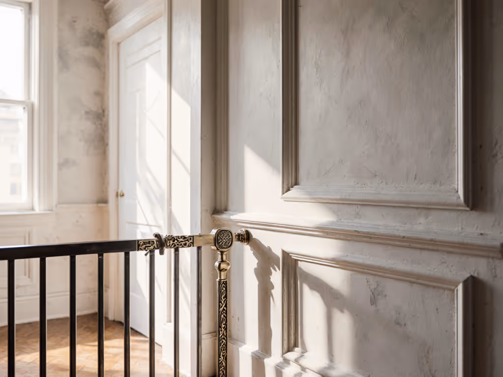 plaster_wall_with_custom-mounted_baby_gate_showing_matching_baseboard_profile