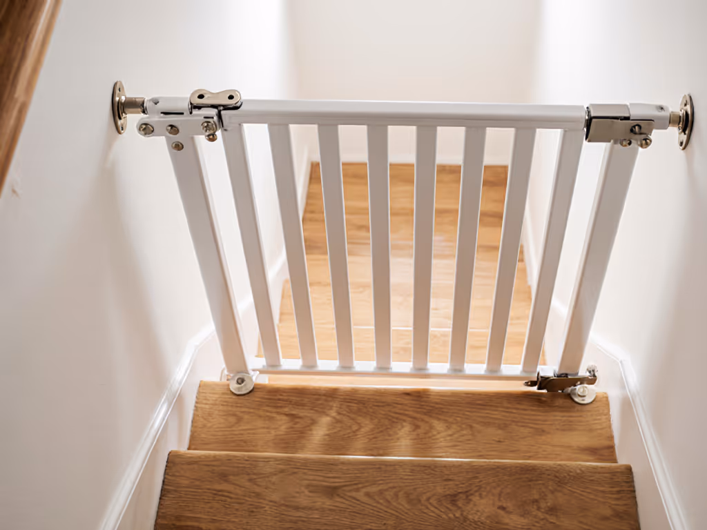 hardware-mounted_gate_installation_at_top_of_stairs