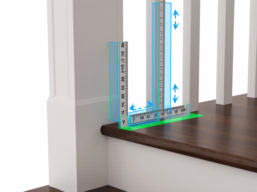 staircase_showing_gate_clearance_measurements_against_baseboard_and_banister