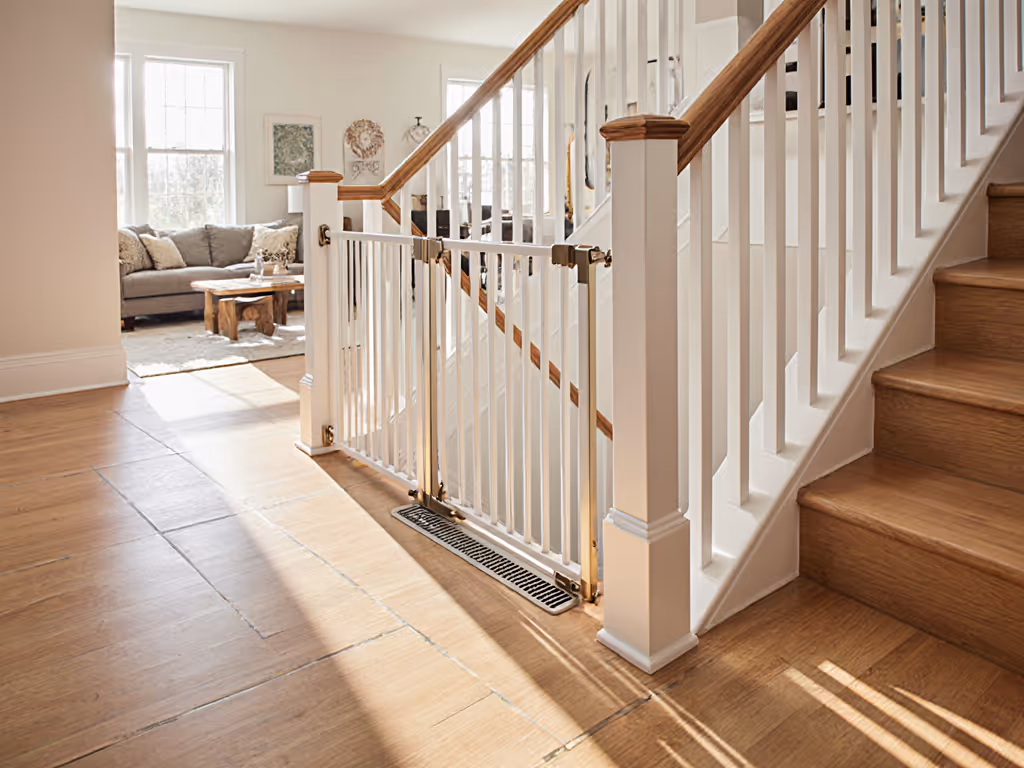 Radiant Floor Heating: Banister-Mounted Baby Gates for Safety