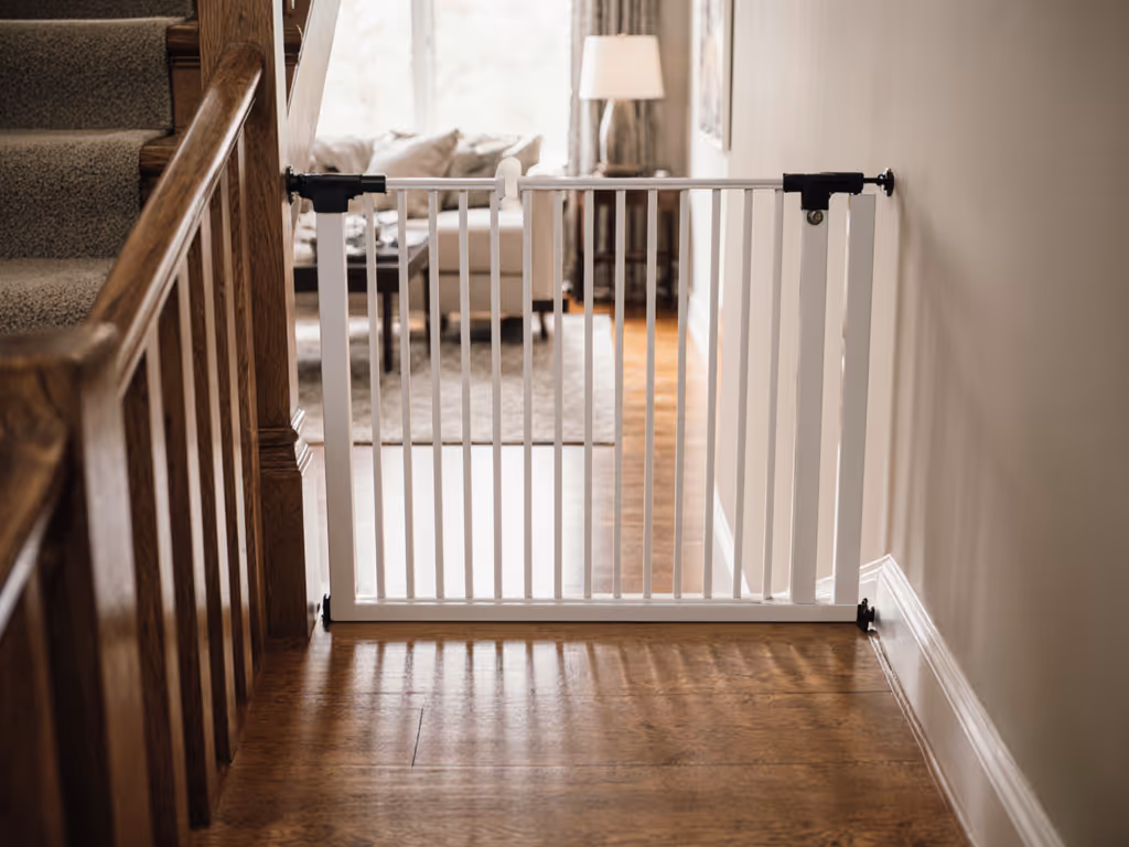 Self-Closing Wide Pet Gates for Stairs & Rentals