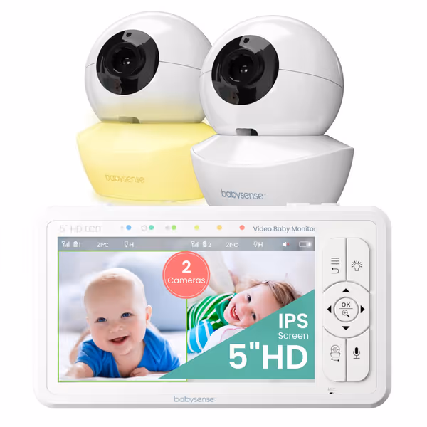Babysense 5" HD Split-Screen Baby Monitor
